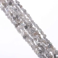 Polished grey-blue Labradorite irregular gemstone chips strand for DIY jewelry making - Hole approx 1mm, approx 45-60 beads/strand / Flash Stone (Labradorite)