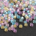 Mix of pastel macaron glass seed beads in pink and blue for DIY jewelry crafting - 10g/Pack Approx 720 Pieces 2.5mm / Satin Texture Macaron Mixed