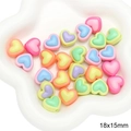 Colorful 18x15mm acrylic heart-shaped beads for DIY jewelry making in macaron tones - Heart 18x15mm (BSD778) / 10 Pieces Pack / Random Mixed Colors