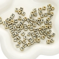 Golden acrylic square beads with black letters for personalized DIY jewelry and bracelets - 6x6mm (50 Pieces/Pack) / Gold-M