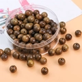 Deep brown 8mm natural wooden beads with fine grain for DIY jewelry making - Green Sandalwood