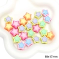 Star-shaped acrylic beads in macaron colors for DIY jewelry, measuring 18x17mm - Star 18x17mm (BSD778) / 10 Pieces Pack / Random Mixed Colors