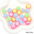 Colorful mixed macaron flower acrylic beads 18x17mm for DIY jewelry making - Flower 18x17mm (BSD778) / 10 Pieces Pack / Random Mixed Colors