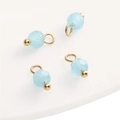 Light blue faceted glass beads with gold loop pins for DIY handmade jewelry crafts - 4mm (Hole Approx 1.5mm) / Ball Bead Light Blue