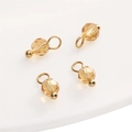 DIY champagne gold crystal faceted glass ball pendant with metal ring for jewelry making - 4mm (Hole Approx 1.5mm) / Ball Bead Light Coffee