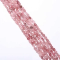 Polished natural strawberry quartz nugget beads for handmade DIY jewelry necklaces - Hole approx 1mm, approx 45-60 beads/strand / Strawberry Quartz