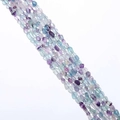 Irregular fluorite stone beads in purple and green hues for DIY jewelry necklaces - Hole approx 1mm, approx 45-60 beads/strand / Fluorite