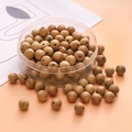 Polished natural 8mm wooden beads with unique grain for DIY jewelry making - Peach Wood