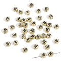 Flat round gold letter W beads made of acrylic for DIY jewelry making and bracelets - Letter W / 50 Pieces