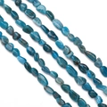 Irregular natural blue gemstone beads for DIY handmade necklace and bracelet jewelry making - Hole approx 1mm, approx 45-60 beads/strand / Apatite