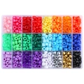 Regenbogen Pony-Perlen Set mit 24 Farben in Kunststoffbox für DIY-Schmuck - 9x6mm (Loch 4mm) / Regenbogen-Serie