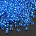Lustrous blue glass seed beads for DIY jewelry making with metallic pearlescent finish - 10g/Pack Approx 720 Pieces 2.5mm / Bright Blue Metallic-look
