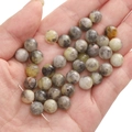 Perle in pietra naturale sfaccettata con trama marmorea per gioielli fai da te - Paesaggio a Inchiostro Grigio / 8mm