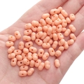 Perline in acrilico rosa pesca a forma di arachide per gioielli fai-da-te in mano - 8x5mm (Foro circa 1mm) / Rosa Arancio