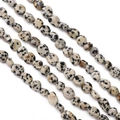 Natural Dalmatian Jasper irregular nugget beads for DIY necklace and bracelet jewelry - Hole approx 1mm, approx 45-60 beads/strand / Spotted Stone