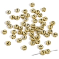 Golden acrylic round bead with black letter T for DIY jewelry making and bracelets - Letter T / 50 Pieces