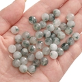 Faceted white and green moss agate round beads for DIY handmade jewelry crafts - Moss Green Mountain / 8mm
