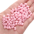 Perle in acrilico rosa a forma di arachide per creazione di gioielli fai da te - 8x5mm (Foro circa 1mm) / Rosa