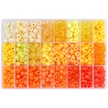 Kit de 24 cases de perles arc-en-ciel pour bijoux DIY avec dégradé jaune et orange - 9x6mm (Trou 4mm) / Série Jaune