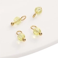 DIY jewelry 4mm light yellow faceted glass bead pendant with golden clasp accessories - 4mm (Hole Approx 1.5mm) / Ball Bead Yellow