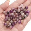 Faceted natural purple and gray stone beads for handmade DIY jewelry crafting on palm - Dreamy Purple / 8mm