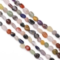 Mixed natural semi-precious gemstone beads in pebble shapes for DIY jewelry making - Hole approx 1mm, approx 45-60 beads/strand / Gemstone
