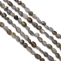 Natural labradorite irregular beads with iridescent blue flash for DIY jewelry - Hole approx 1mm, approx 45-60 beads/strand / Labradorite