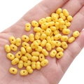 Perline a forma di arachide in acrilico giallo brillante per gioielli fai-da-te - 8x5mm (Foro circa 1mm) / Giallo