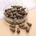 DIY gourd shaped dark brown wooden beads with natural texture stored in a clear round box - Green Sandalwood Gourd