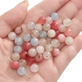 8mm faceted natural stone loose beads in assorted colors for DIY jewelry making - Apricot Rain / 8mm