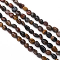 Strands of irregular natural tiger eye stone beads for DIY jewelry making - Hole approx 1mm, approx 45-60 beads/strand / Colorful Tiger Eye