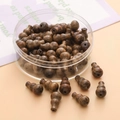 Dark brown gourd-shaped wooden beads with natural grain for DIY jewelry making - Black Pear Wood Gourd
