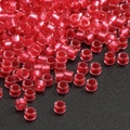 DIY jewelry beads in translucent red glass with pearlescent finish and center hole - 10g/Pack Approx 720 Pieces 2.5mm / Pearlescent Red