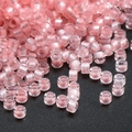 Pink translucent cylindrical glass beads for DIY jewelry and handmade crafts - 10g/Pack Approx 720 Pieces 2.5mm / Candy Pink Transparent