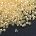 Champagne gold cylinder glass seed beads with pearlescent finish for DIY jewelry - 10g/Pack Approx 720 Pieces 2.5mm / Champagne Pearl