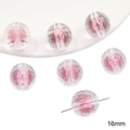 Perles en acrylique à facettes roses de 16mm pour bijoux DIY et bracelets - Perles Rondes Facettées / 10 Pièces/Paquet