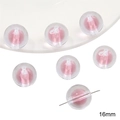 Perles rondes en acrylique de 16mm avec noyau rose pour la création de bijoux DIY - Perles rondes / 10 Pièces/Paquet