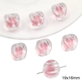 Perles en acrylique à cœur rose de forme ronde facettée pour bracelets DIY, 19x16mm - Perle de Coin / 10 Pièces/Paquet