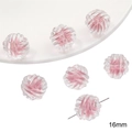 Perles en acrylique rose 16mm avec rainures en spirale pour bijoux DIY - Perle de Nœud / 10 Pièces/Paquet