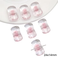 Perles de savon miniatures en acrylique rose translucide 24x14mm pour bijoux DIY - Perle de Savon / 10 Pièces/Paquet