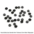 8mm black round shiny plastic safety eyes for DIY doll making 100pcs pack - Round (8MM) / 100pcs Pack / Black