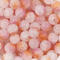 Runde Glasperlen in Rosa und Orange mit Crackle-Effekt für DIY-Schmuckherstellung - 8mm, Loch ca. 1mm, 50 Stück/Packung / Orangerosa