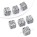14mm quadratische Acrylperlen mit schwarz-weißem Kuhmuster für DIY-Schmuckherstellung - Schwarzes Kuhmuster Quadratisch (2 Stück/Packung)