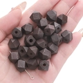 Donkerbruine 10 mm achthoekige houten kraal met natuurlijke houtnerf voor DIY-sieraden - 10mm (10 Stuks/Pak) / Donker Koffie