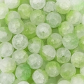 Grüne und weiße 8mm Glasperlen mit Crackle-Effekt für DIY Schmuck und Bastelarbeiten - 8mm, Loch ca. 1mm, 50 Stück/Packung / Grün