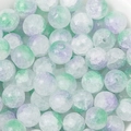 8mm mintgrüne und fliederfarbene Crackle-Glasperlen für DIY-Schmuck und Halskettenbasteln - 8mm, Loch ca. 1mm, 50 Stück/Packung / Lila Grün