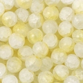 Cuenta de vidrio jade amarillo y blanco con textura jaspeada para hacer joyas - 8mm, Apertura aprox. 1mm, 50 Piezas/Paquete / Amarillo