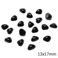 Glossy black heart-shaped plastic accessories for DIY dolls in 13x17mm size - Black (13x17mm)