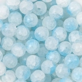 Cuentas redondas de 8 mm azul claro con textura de hielo para hacer joyas - 8mm, Apertura aprox. 1mm, 50 Piezas/Paquete / Azul lago