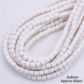 Perles cylindriques blanches 6mm en argile polymère pour bracelets DIY 62pcs - Blanc